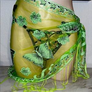 Butterfly Thong and Scarf/Sarong